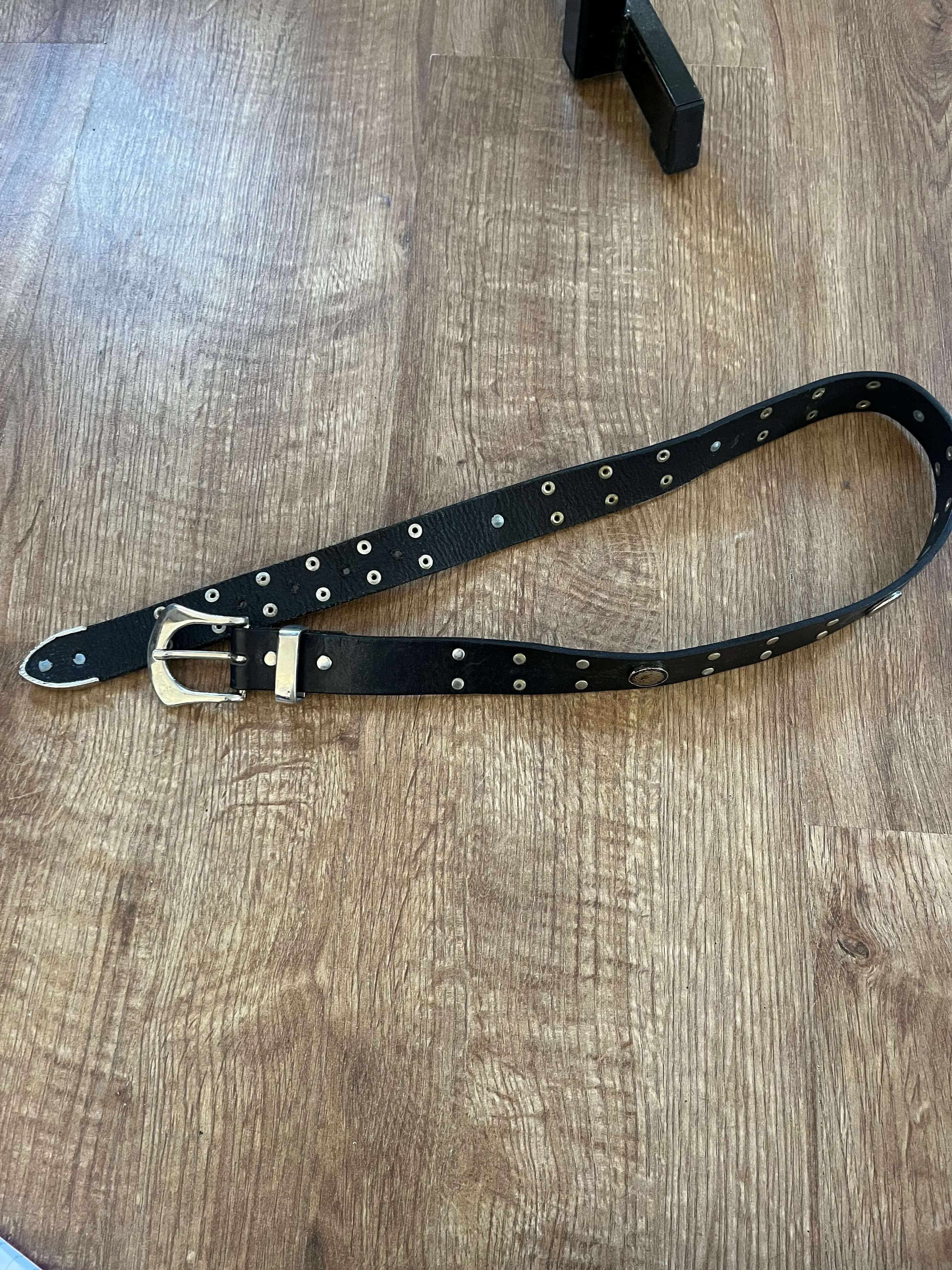 Belt- Thin Black and Silver