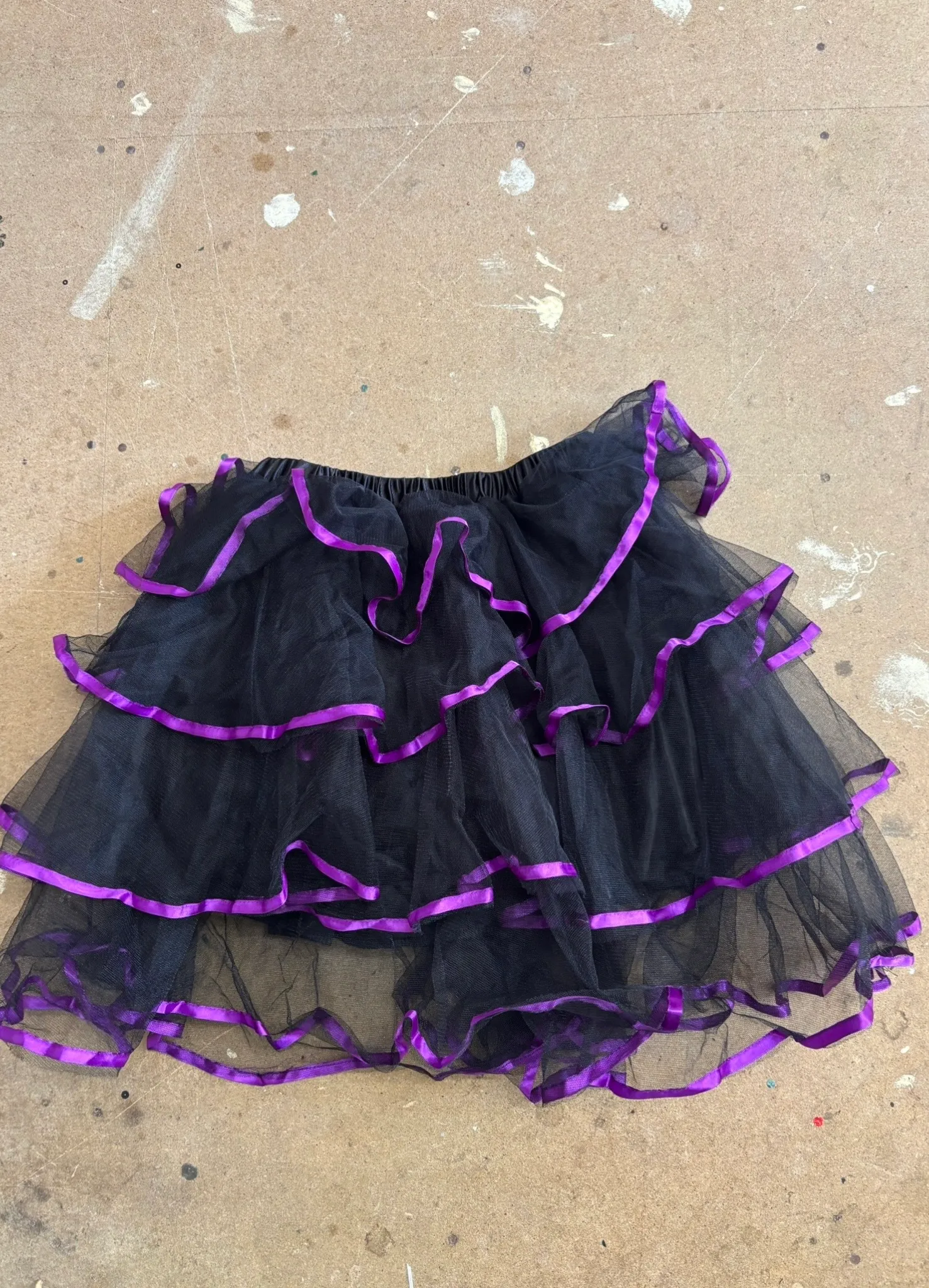 Tutu Skirt- Black with thin purple