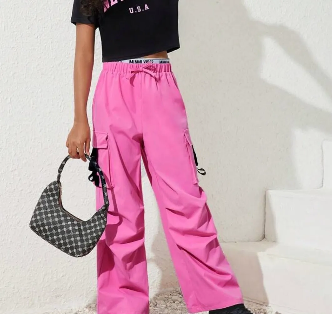 Cargo Trousers- Bright pink
