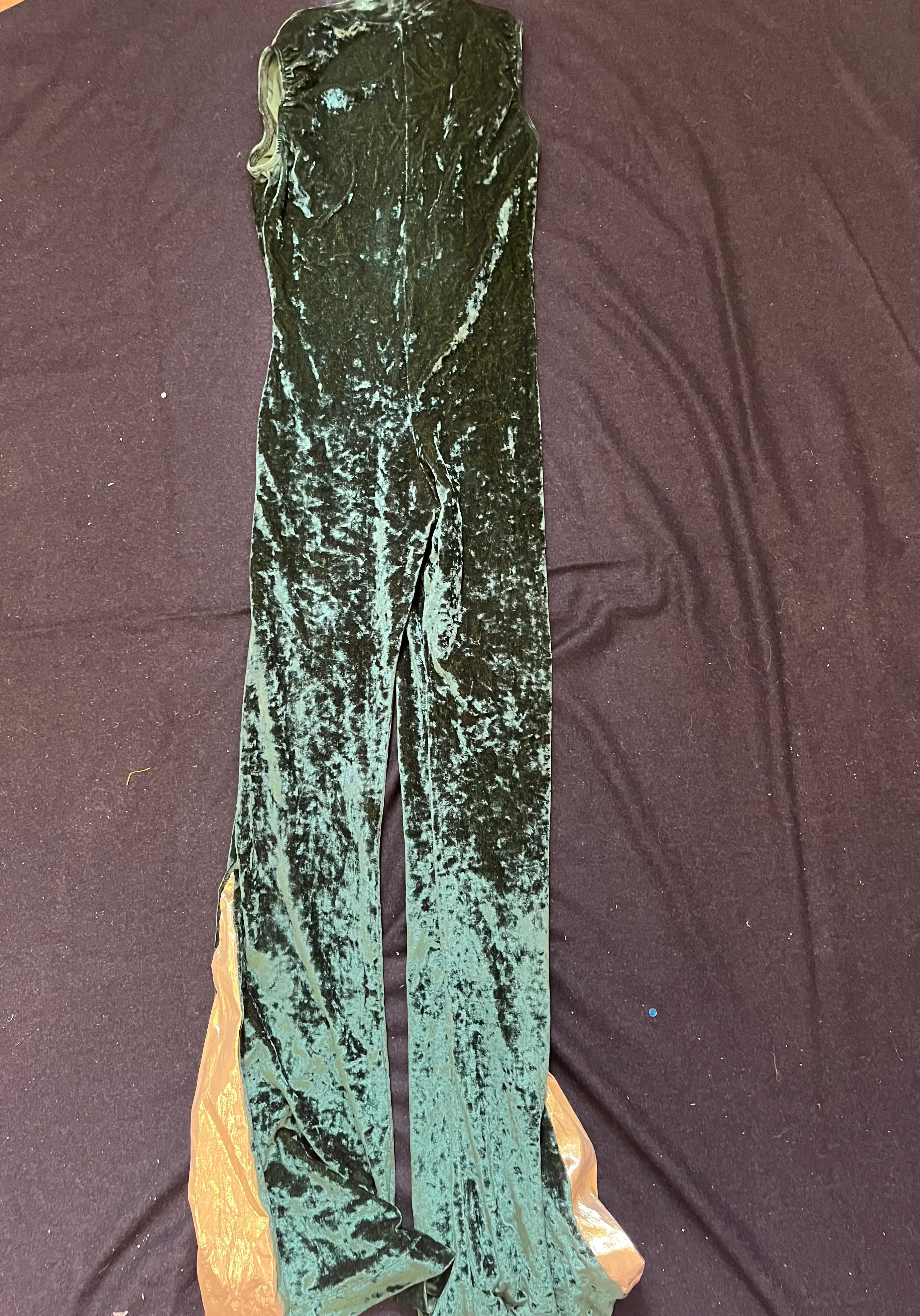 Catsuit- Green and gold velour