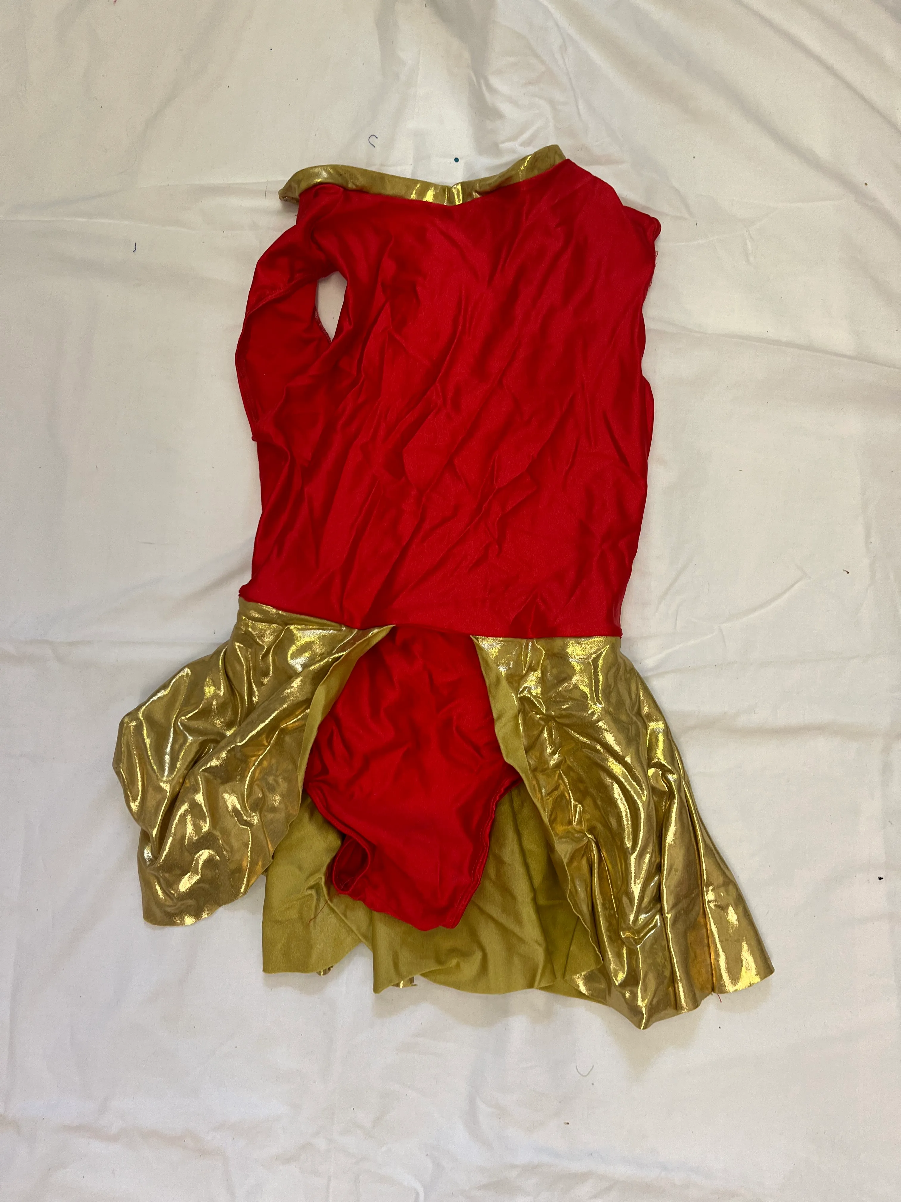 Skirted leotard- Red and gold