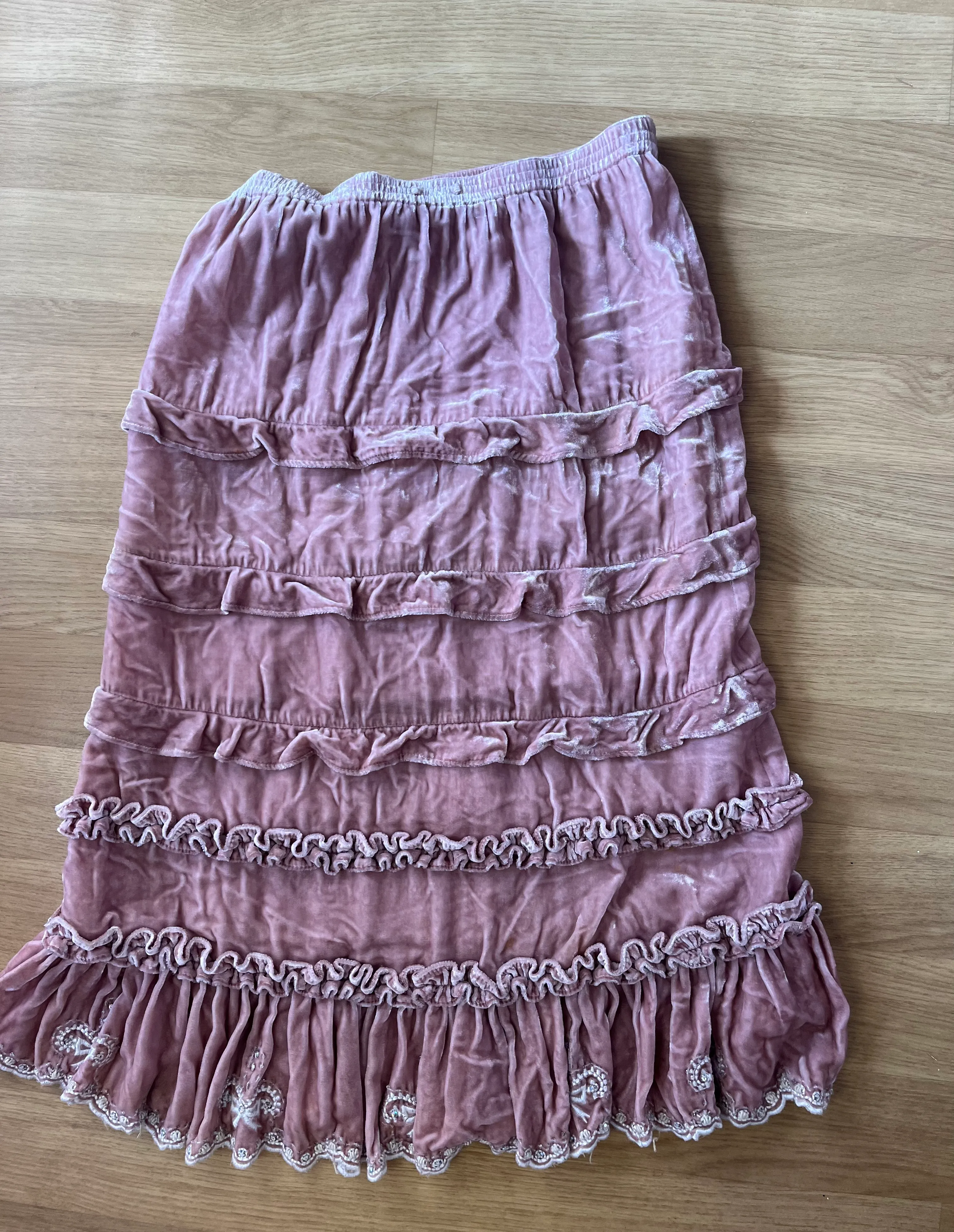 Skirt- Pink Velour Long
