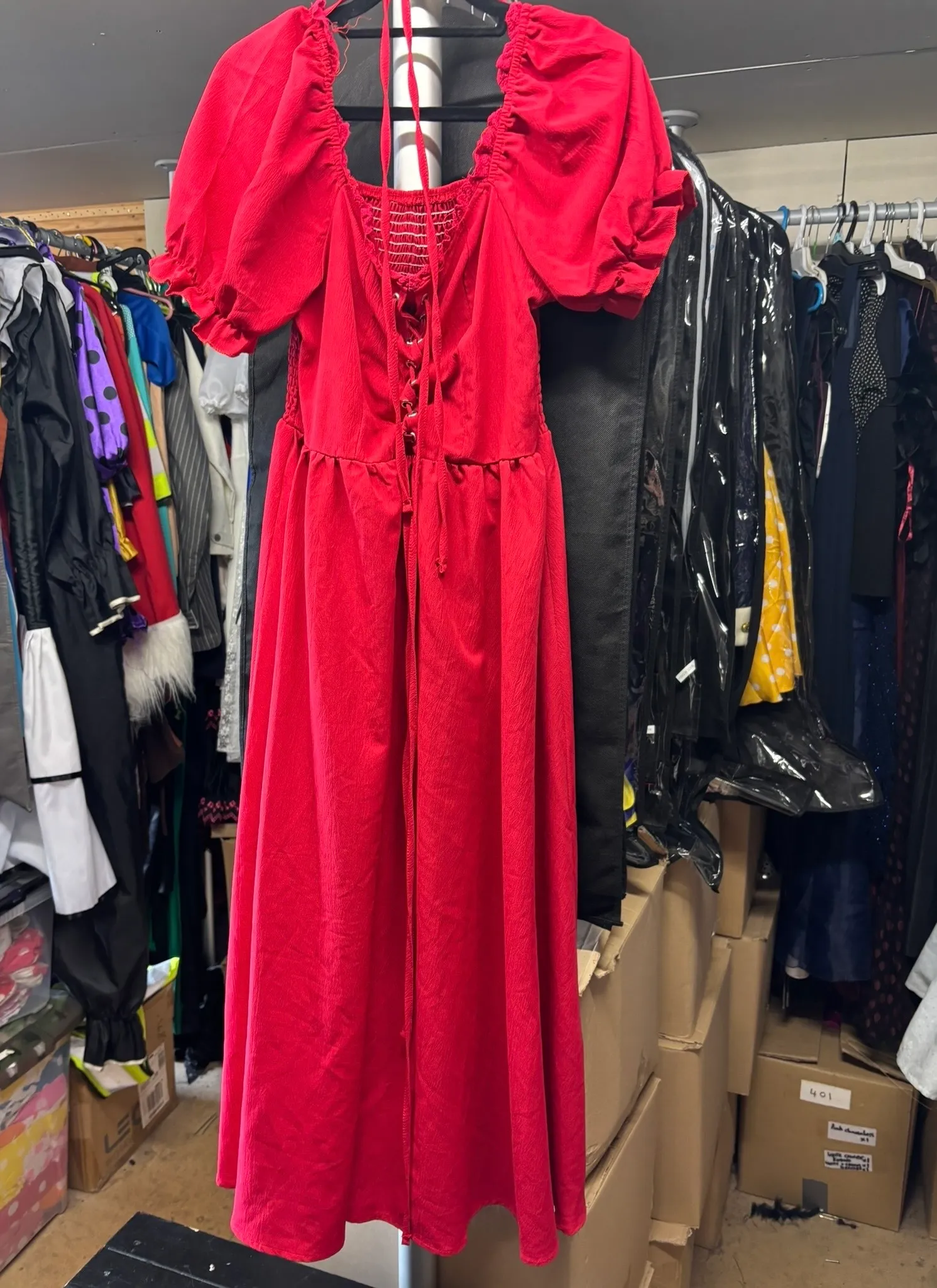 Dress- Red tie front