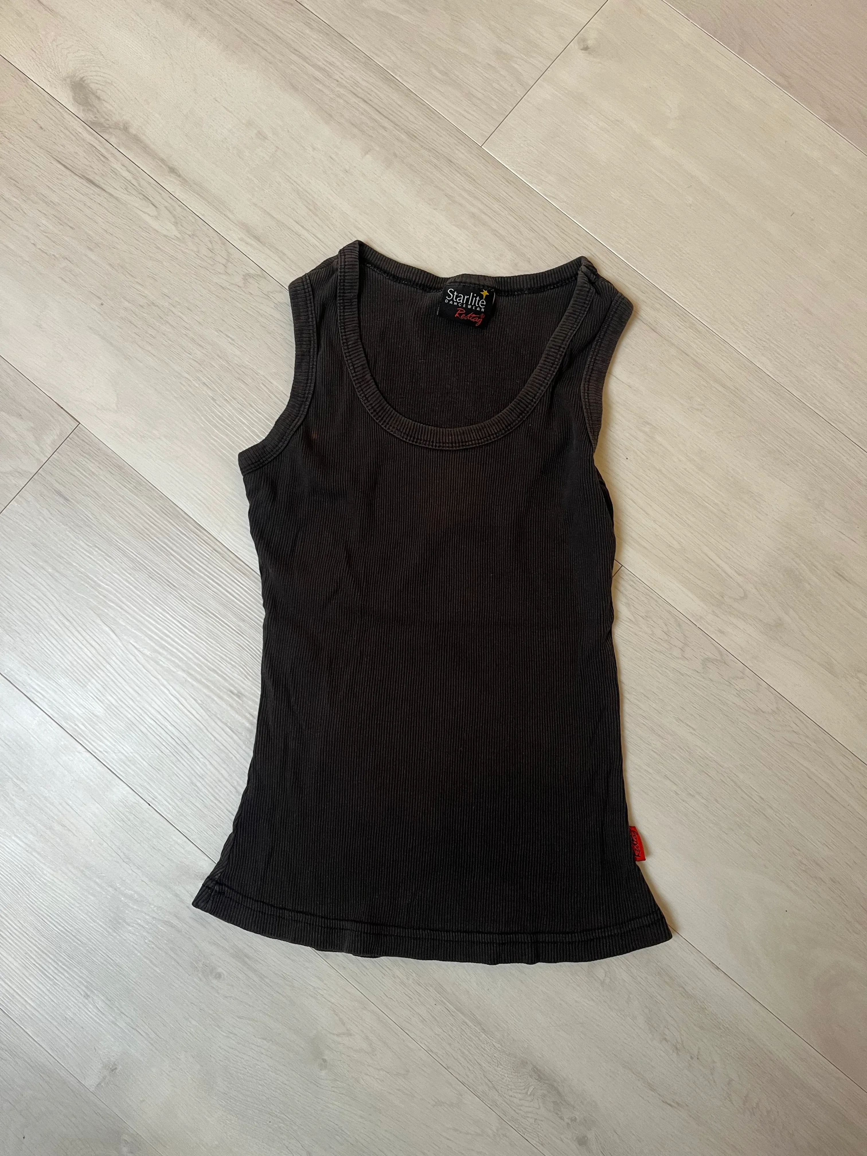 Vest Top- Dark Brown Ribbed