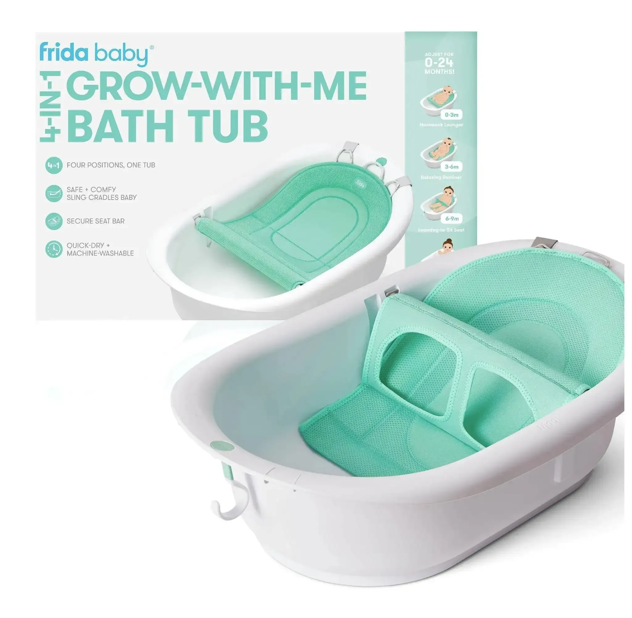 Frida Baby 4 in 1 Grow with Me Baby Bathtub 