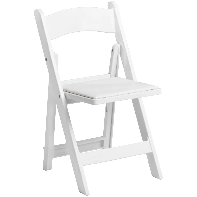 White Padded Resin Chair Rental - Wedding Chair