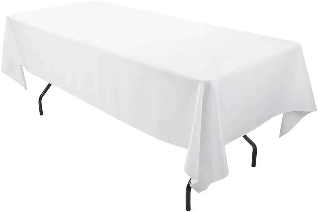 White Rectangular 6ft Tablecloth 