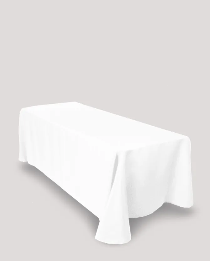 White Rectangular Table Cloth - 8ft