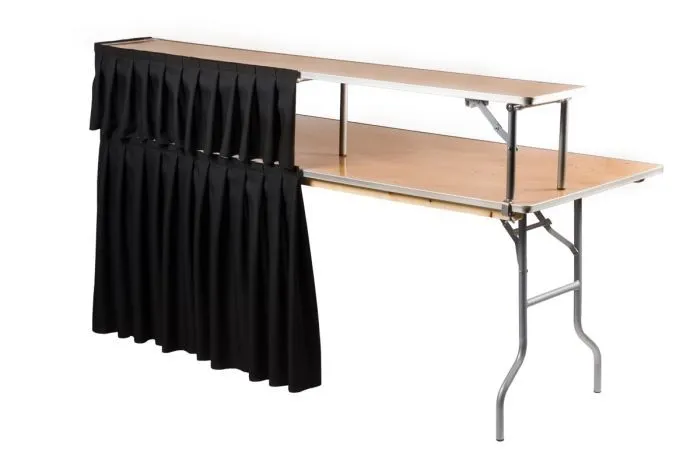 Portable Bar With Riser and Black Skirting
