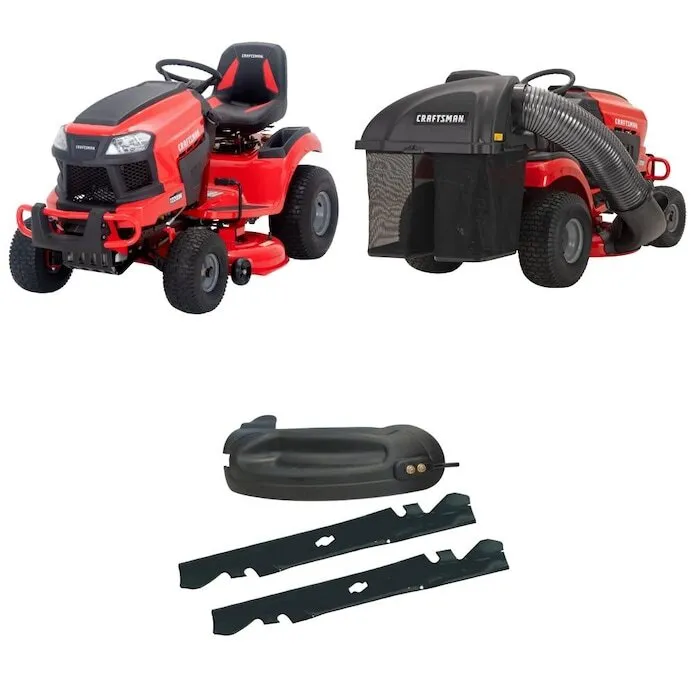 Riding lawn mower with bags
