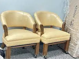 Tan Rolling Lounge Chairs 