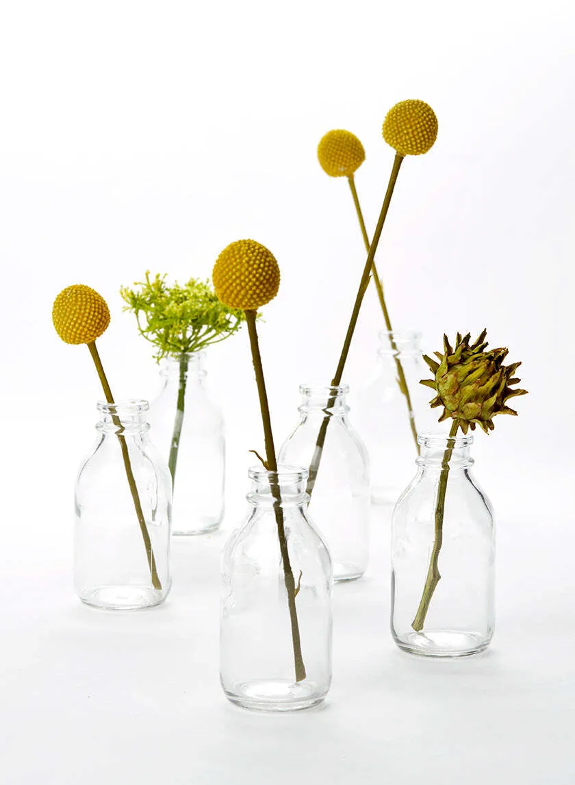 Tall Glass Milk Vases