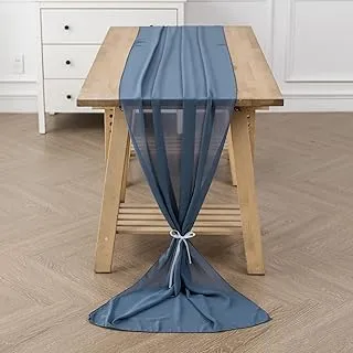 Dusty Blue Chiffon Table Runner