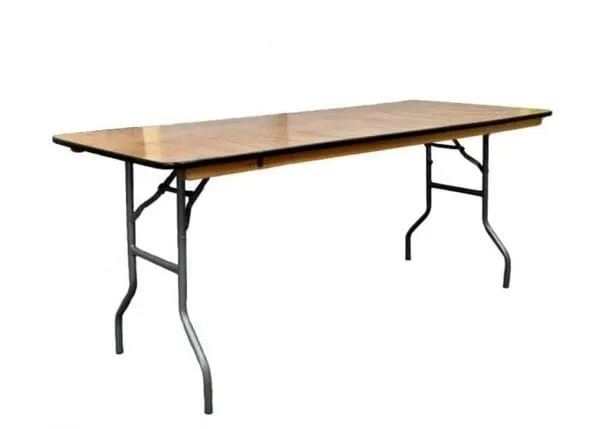 8ft Wood Rectangular Table