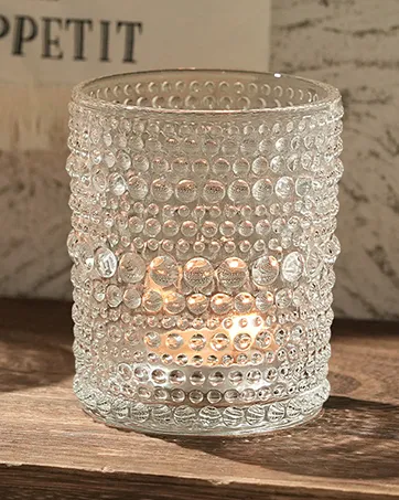 Clear Glass Beaded Votives