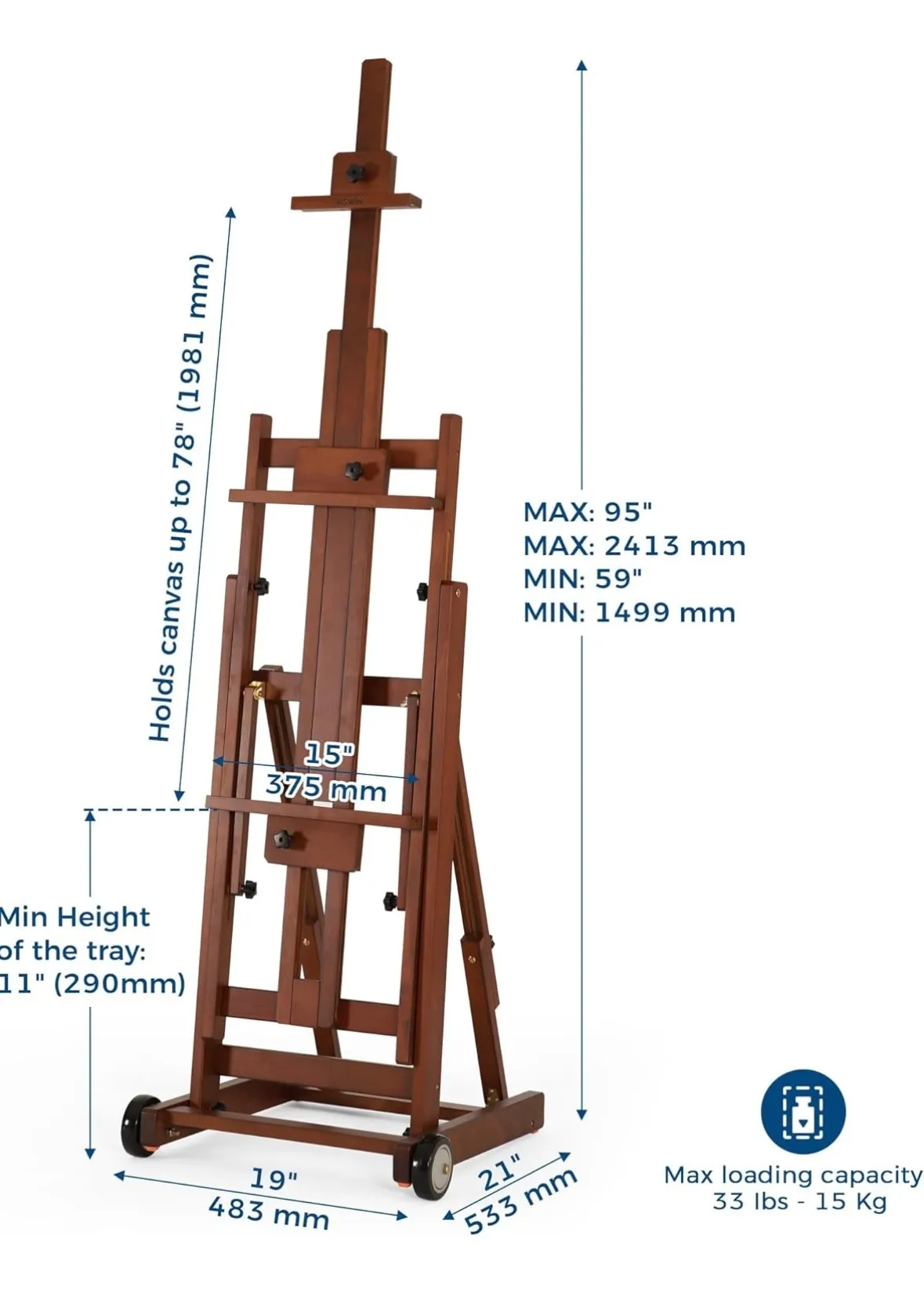 Adjustable Beech Wood Easel