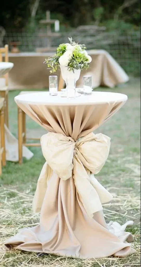 Beige Floor Length Cocktail Linen
