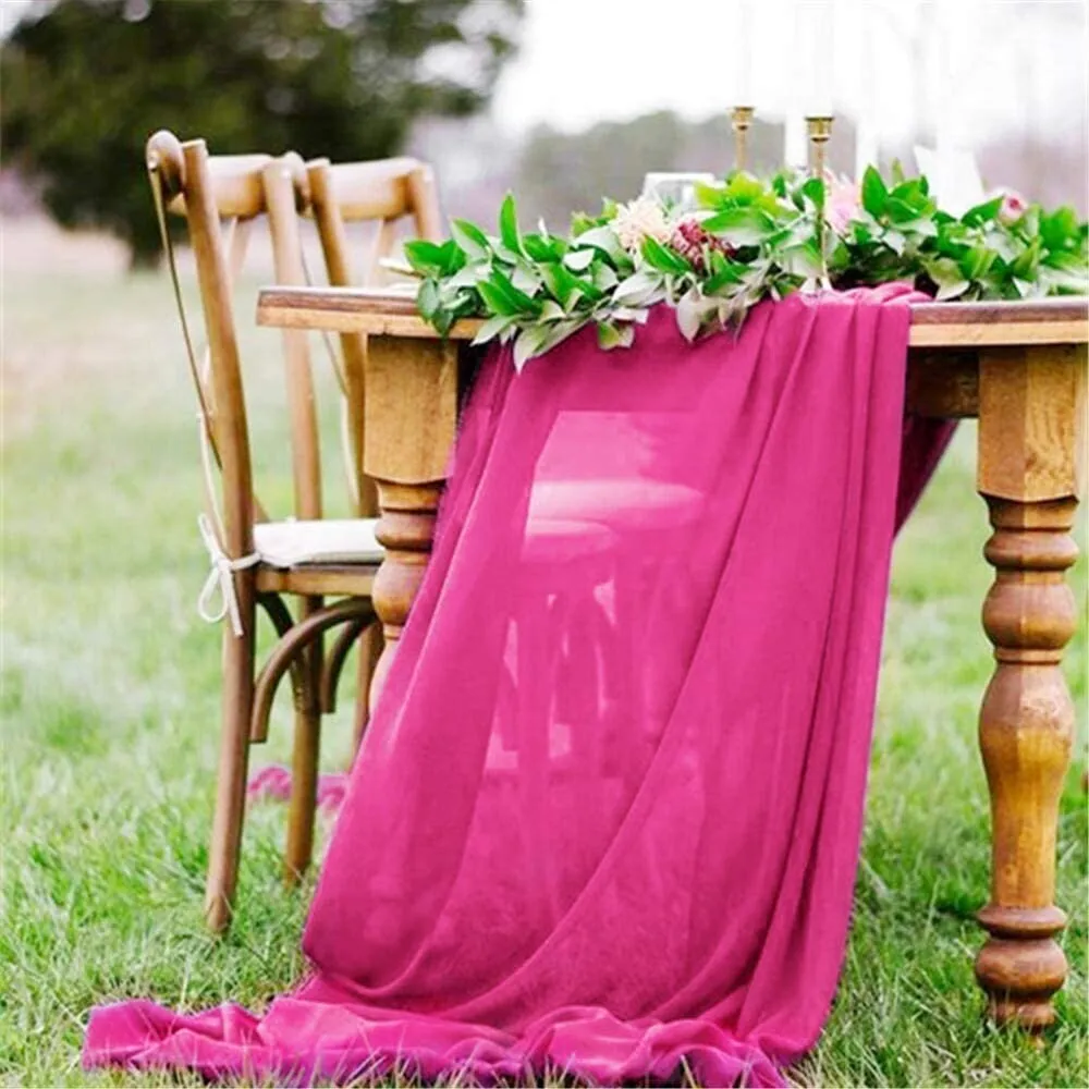 Fuchsia Chiffon Table Runner 