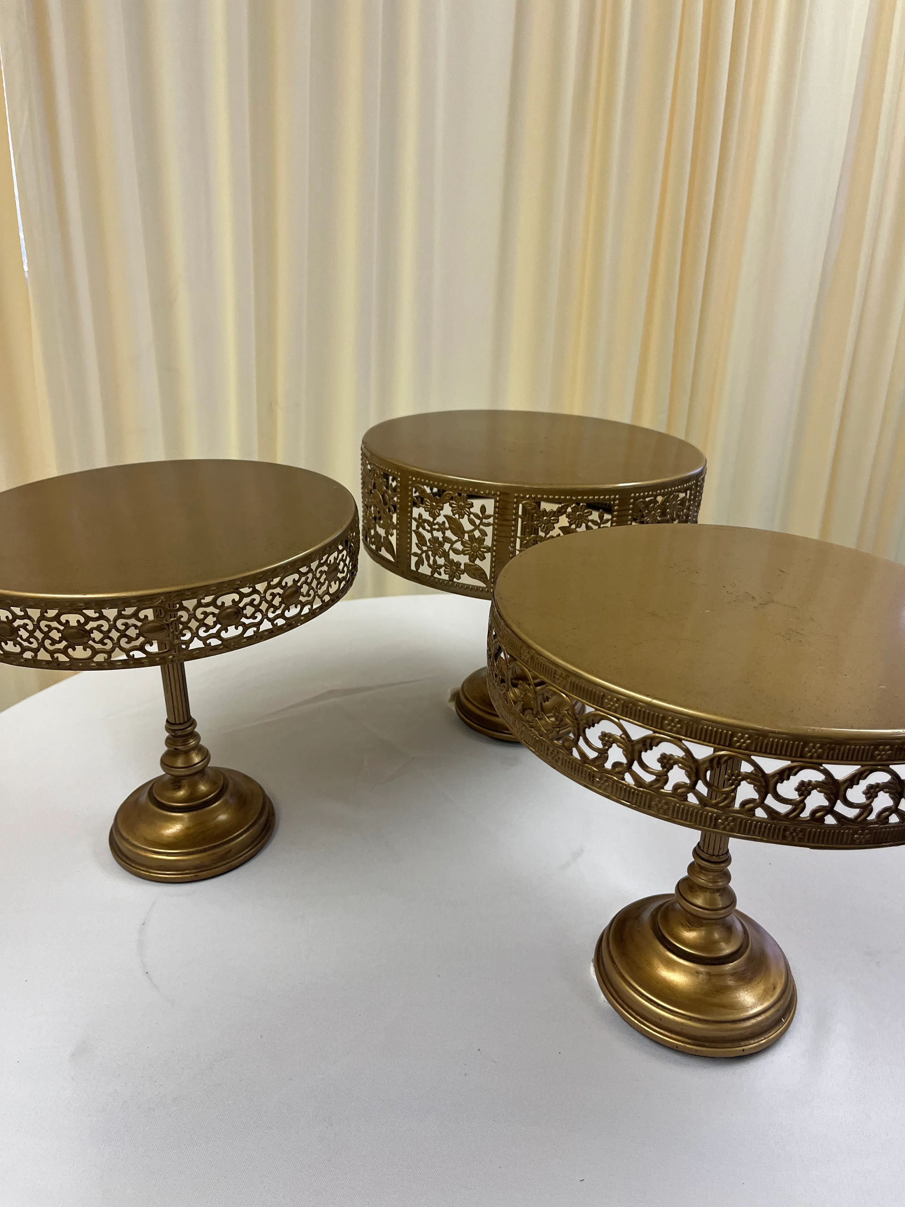 Set of Gold Dessert Stands