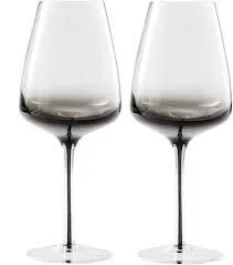 Clear with Black Stem Wine Glasses