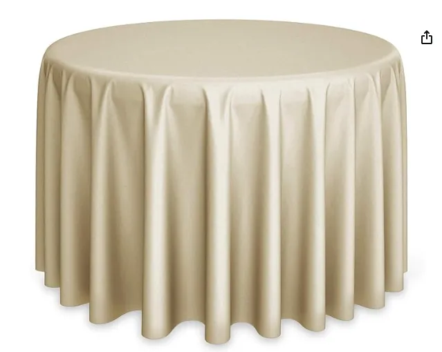 Beige 120in Round Polyester Linen