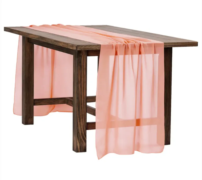 Coral Chiffon Table Runner
