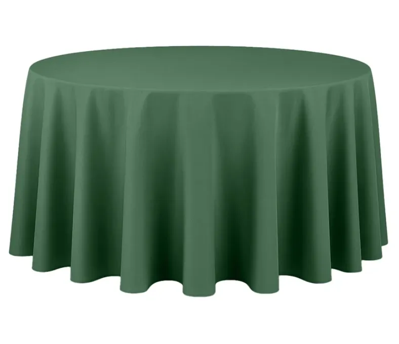 Premium Polyester 120" Round Tablecloth - Forest Green