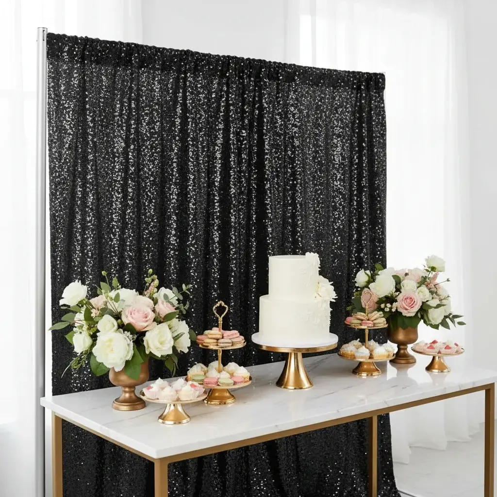 Black Sequin Backdrop