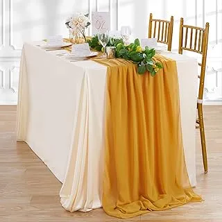Mustard Yellow Chiffon Table Runner