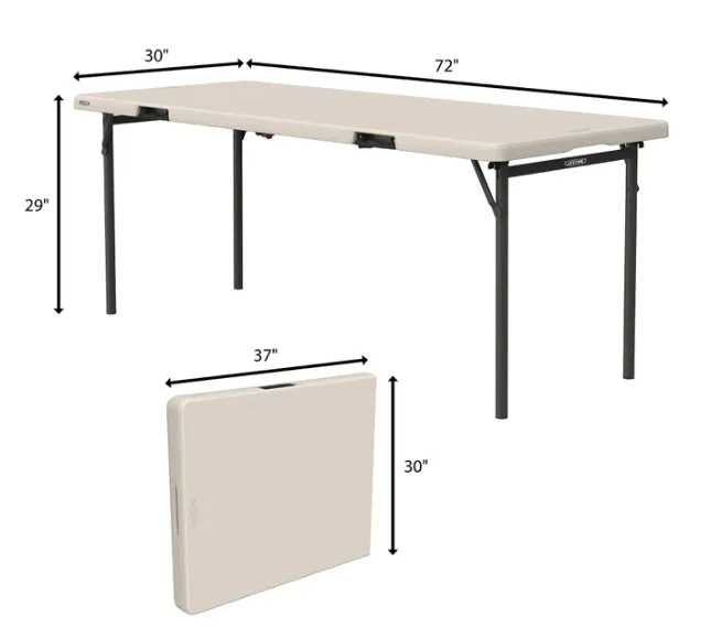 72" Folding Plastic Table