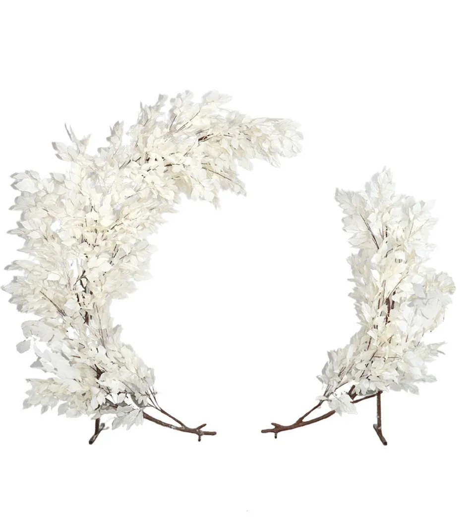 White Leaf Semi-Circle Arch
