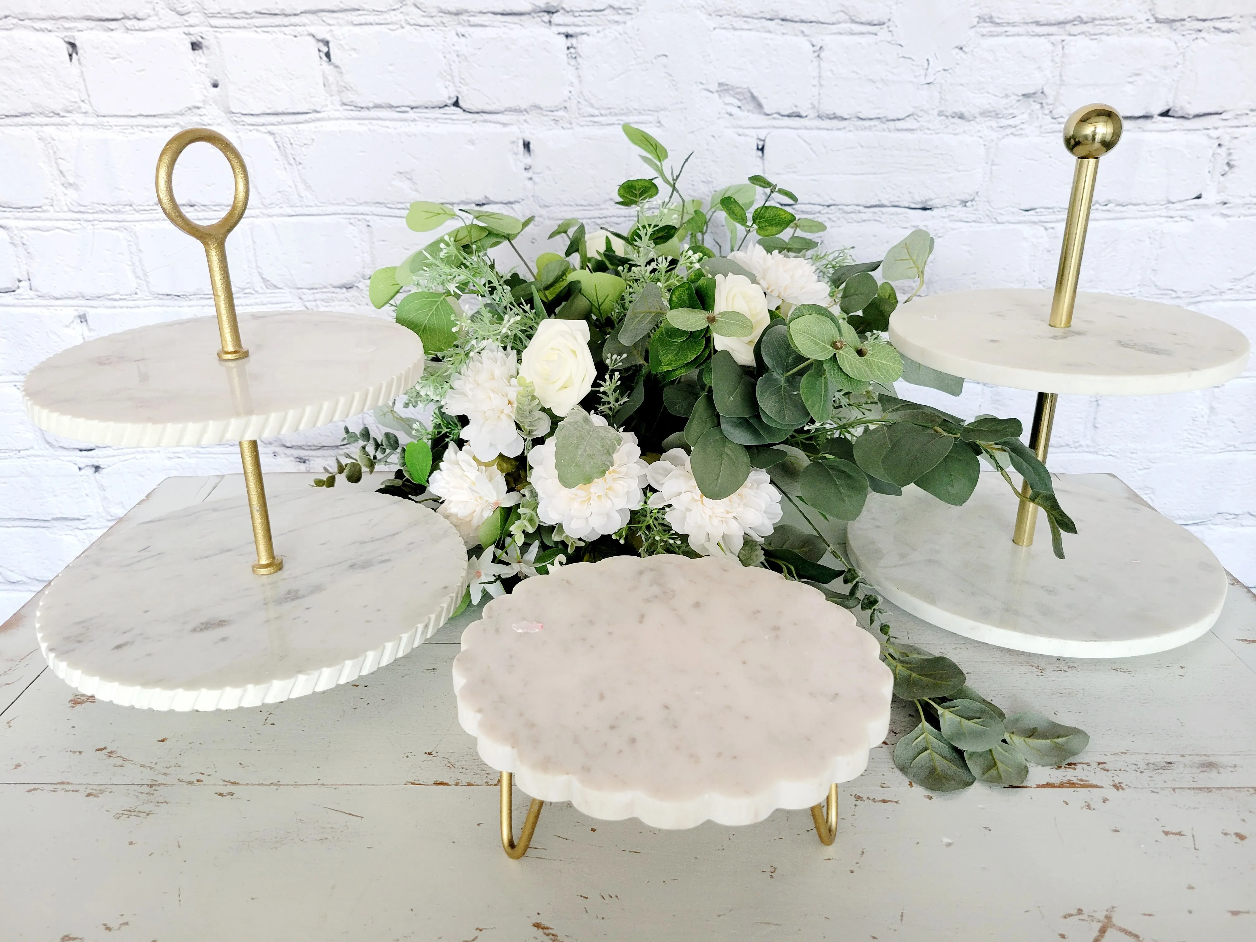 White Marble Dessert Stands