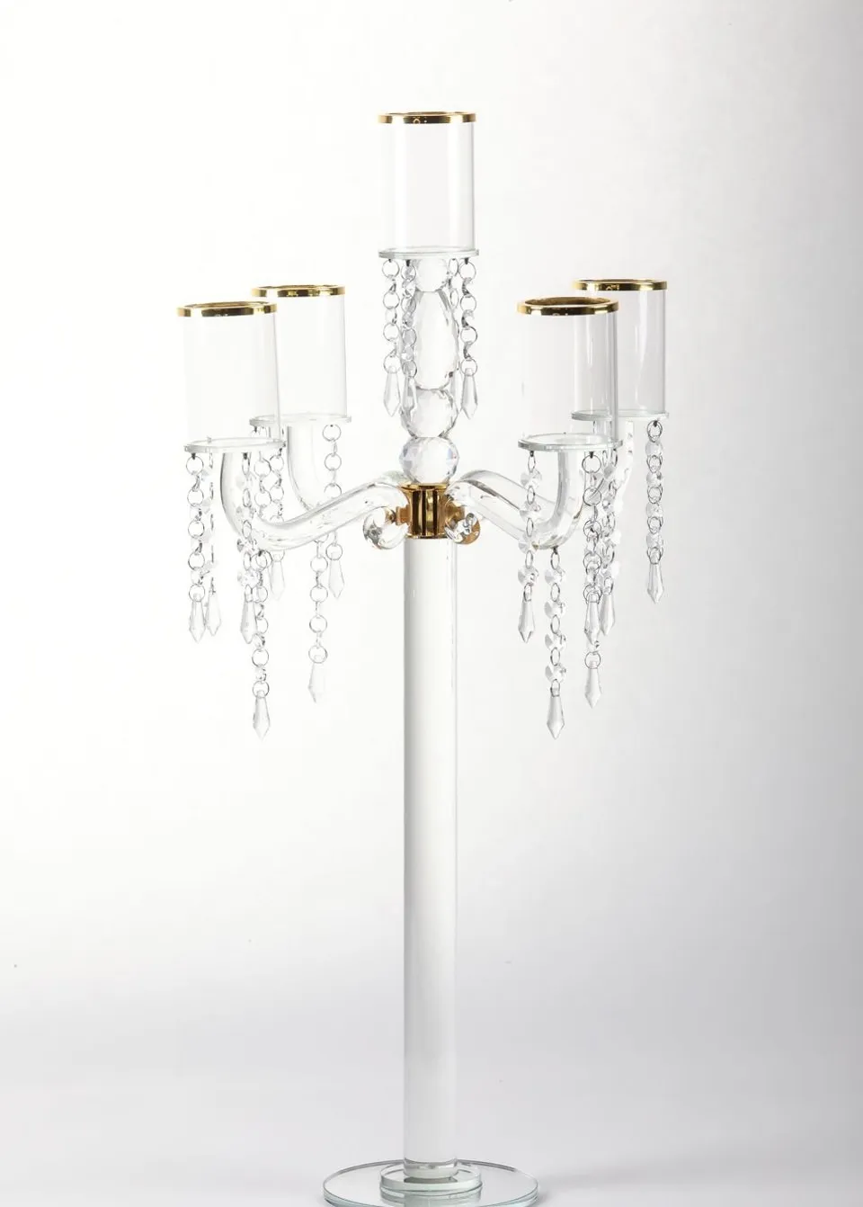 Gold Rimmed 5 Cup Candelabra