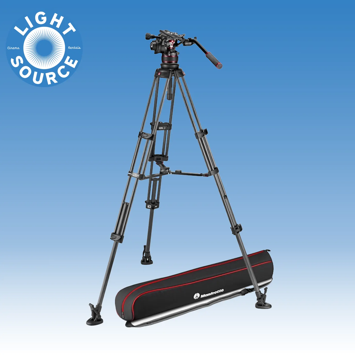 Manfrotto 612 Nitrotech Fluid Video Head and Carbon Fiber Twin Leg Tripod with M