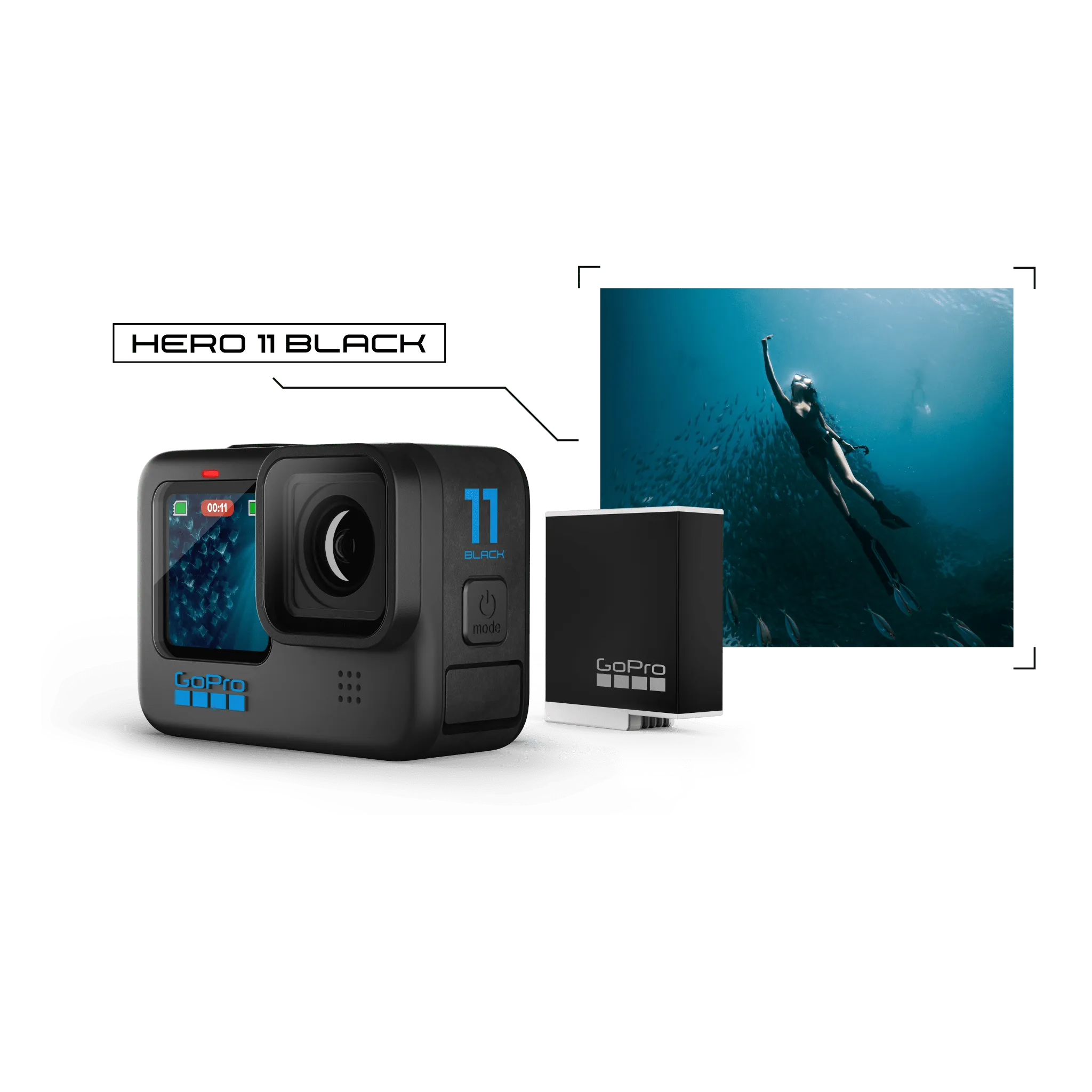 GoPro hero 11 Black with 512GB card and Extra Battery