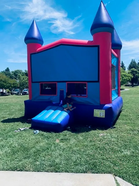  4# Pink and Baby Blue Pop up Castle