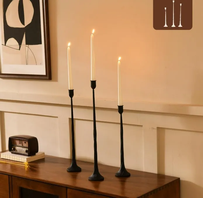 Taper Black Iron Candleholders