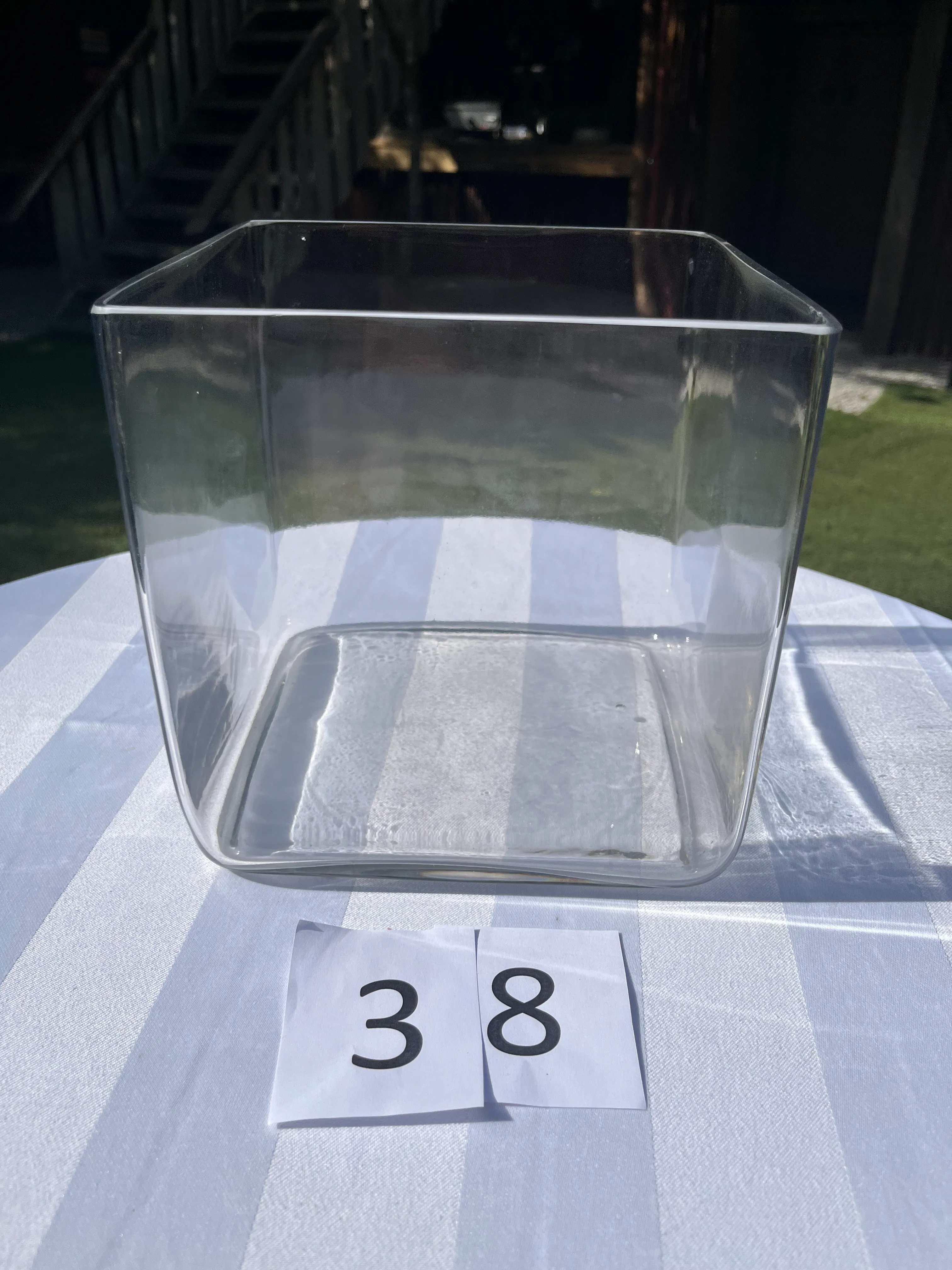 Vase / Sweetie Jar - Square Cube LRG - clear