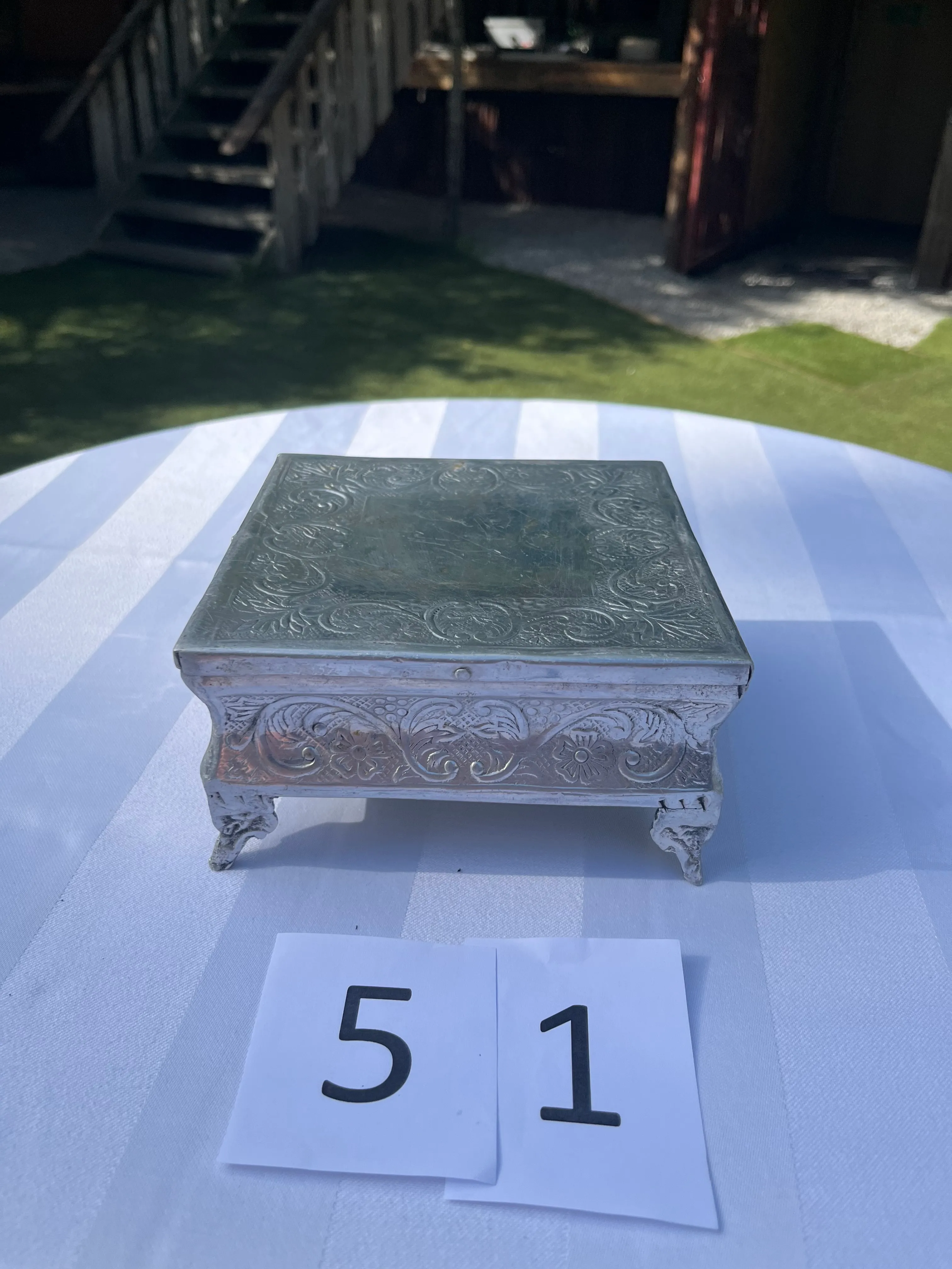 Cake Stand / Riser - Patterned - Square - v/ sml