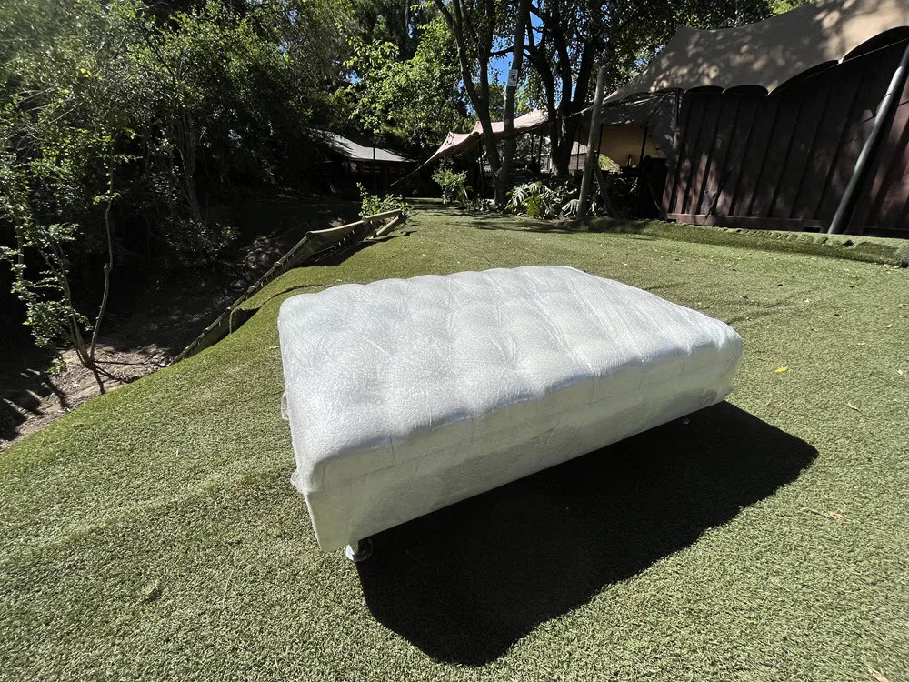 White Rectangular Ottoman