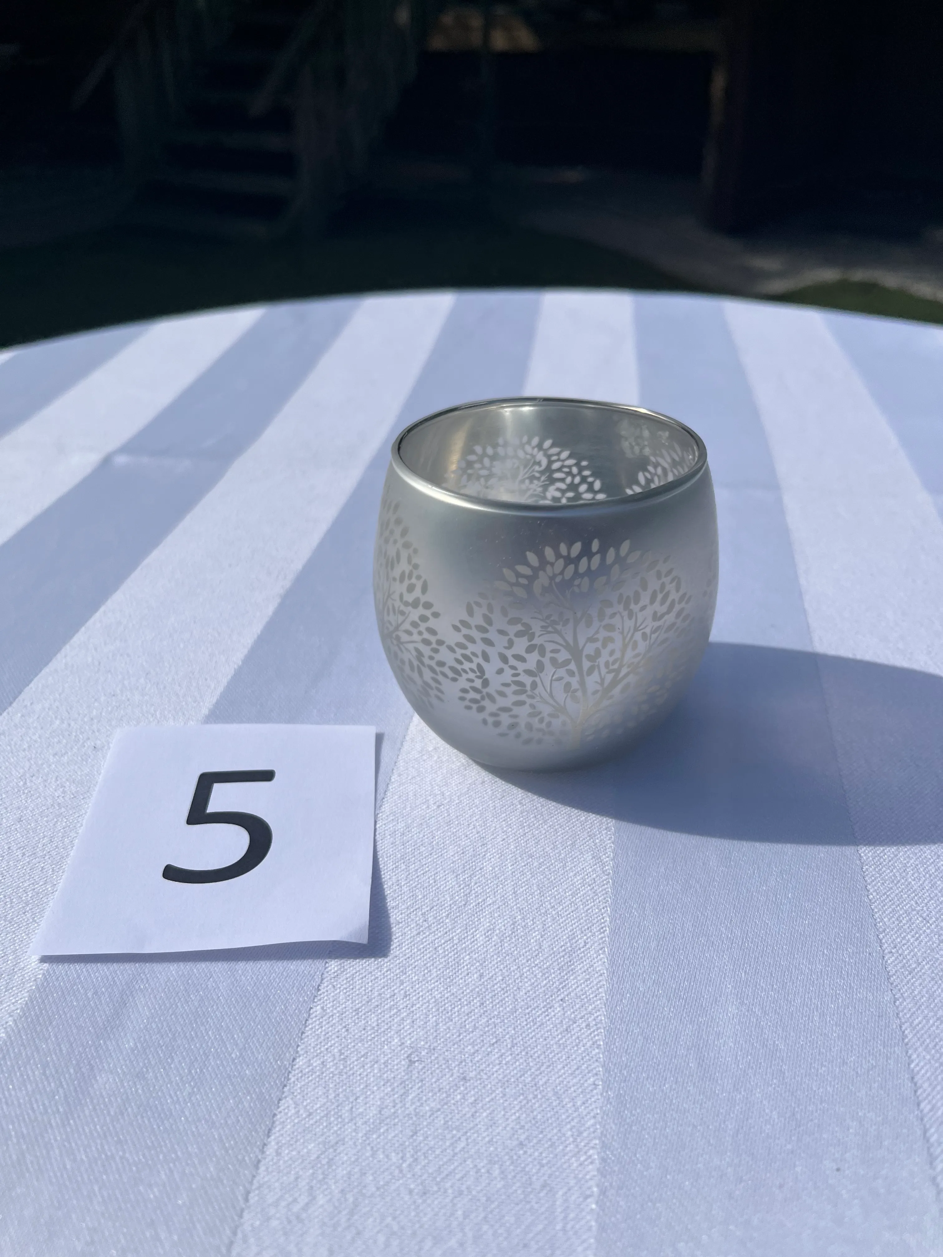 Candle Holder / Votive - Silver - Round