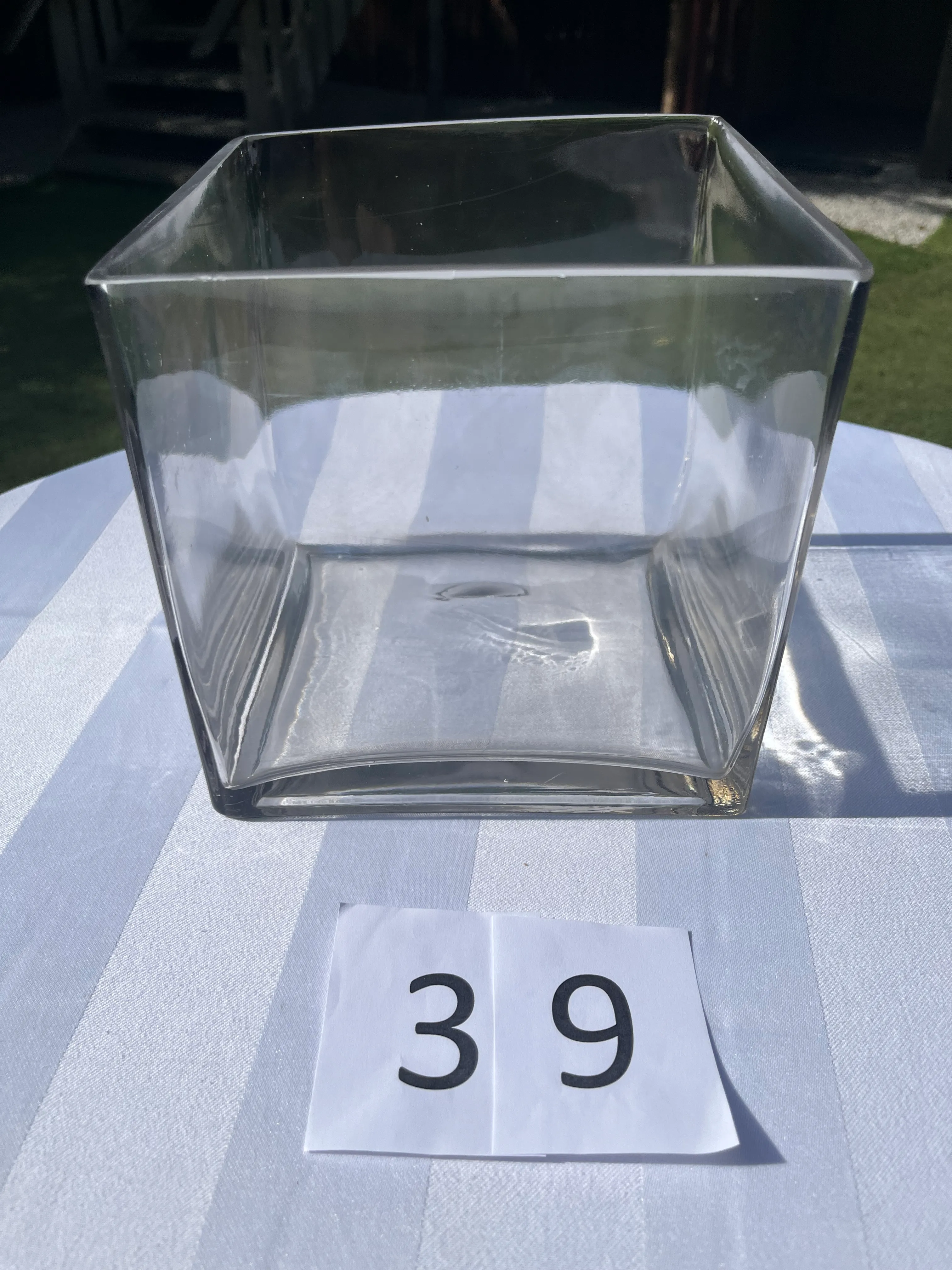 Vase / Sweetie Jar - Square Cube MED - clear