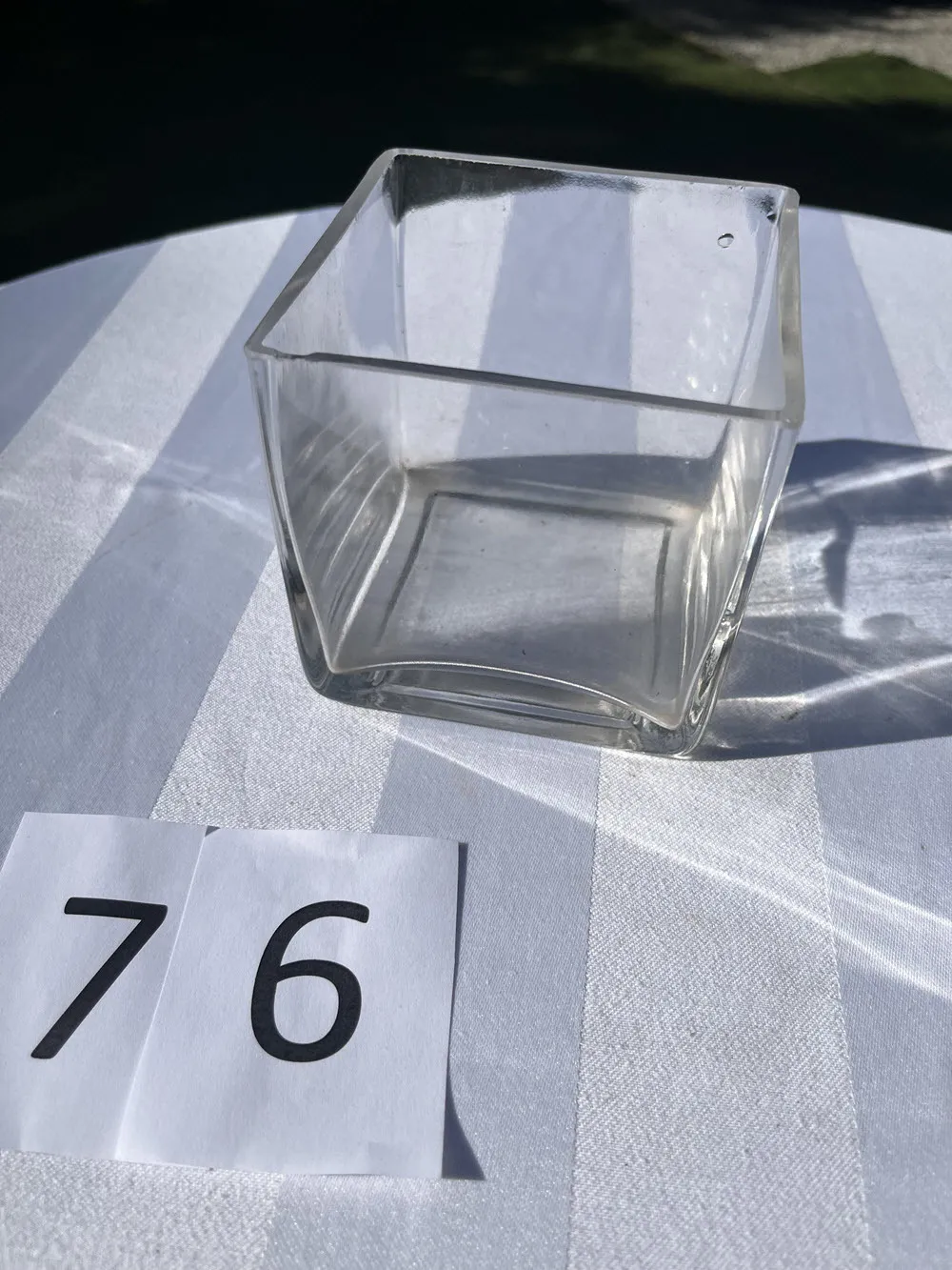 Vase  - Square Glass Cube - Clear Glass - SML