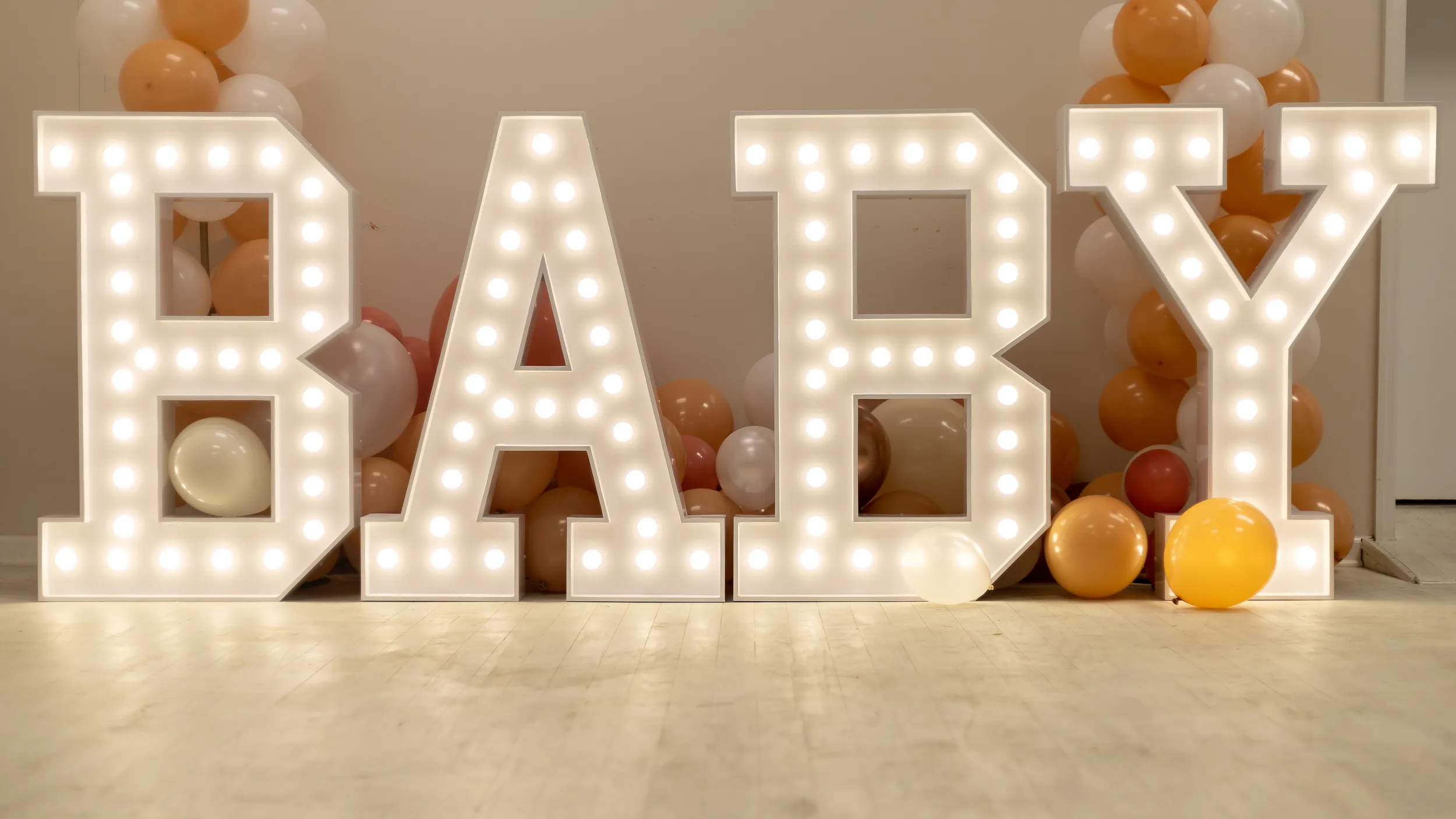 BABY - 4' Marquee Letters - White - White Light
