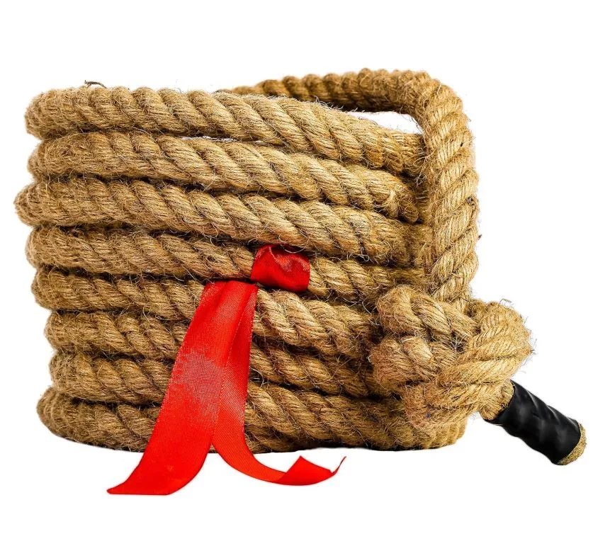 Tug of War Rope with Flag for Kids and Adults - 20ft Long,Brown