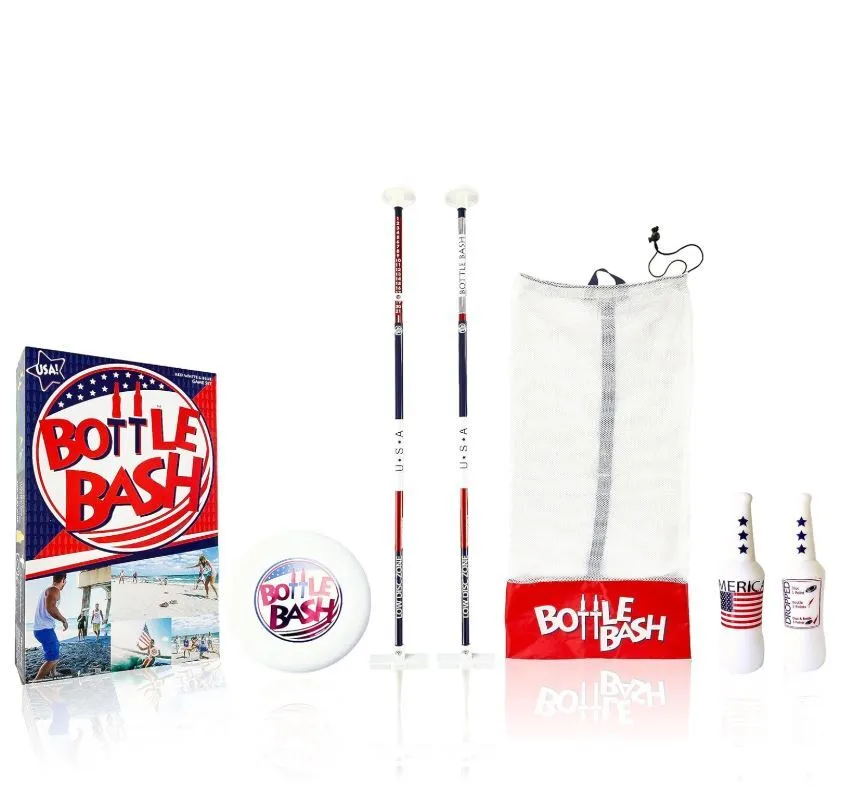 Bottle Bash Outdoor Flying Disc Game Set