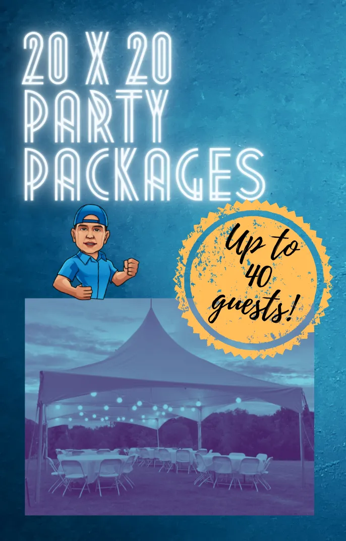 20' x 20' Tent Party Packages (Up to 40 Guests)