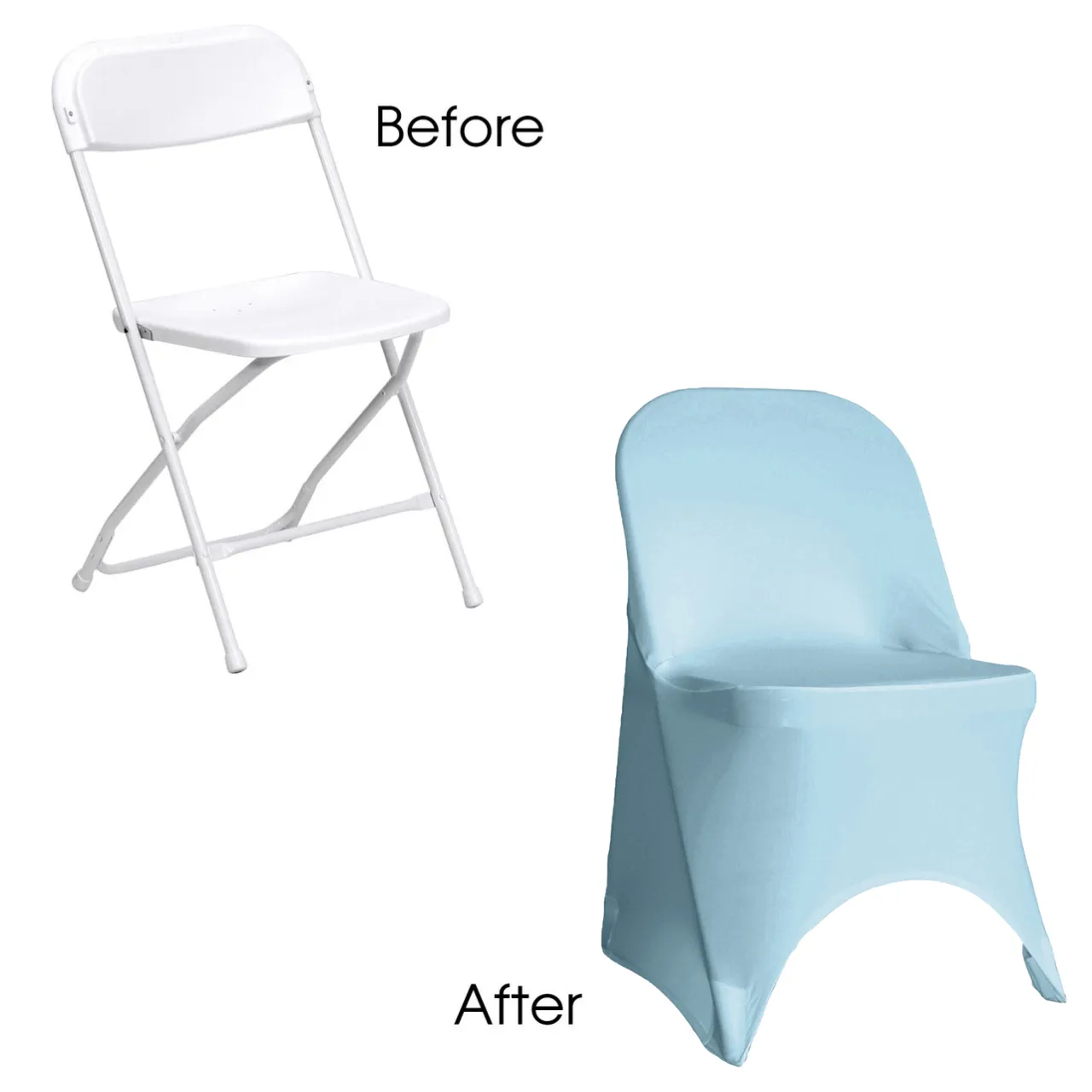Folding Chair Light Blue Spandex