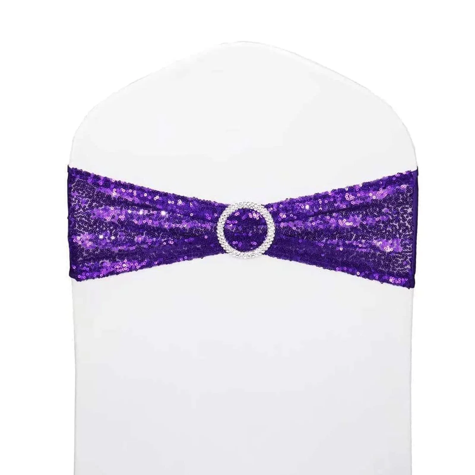 Chair Sashes Purple Glitter