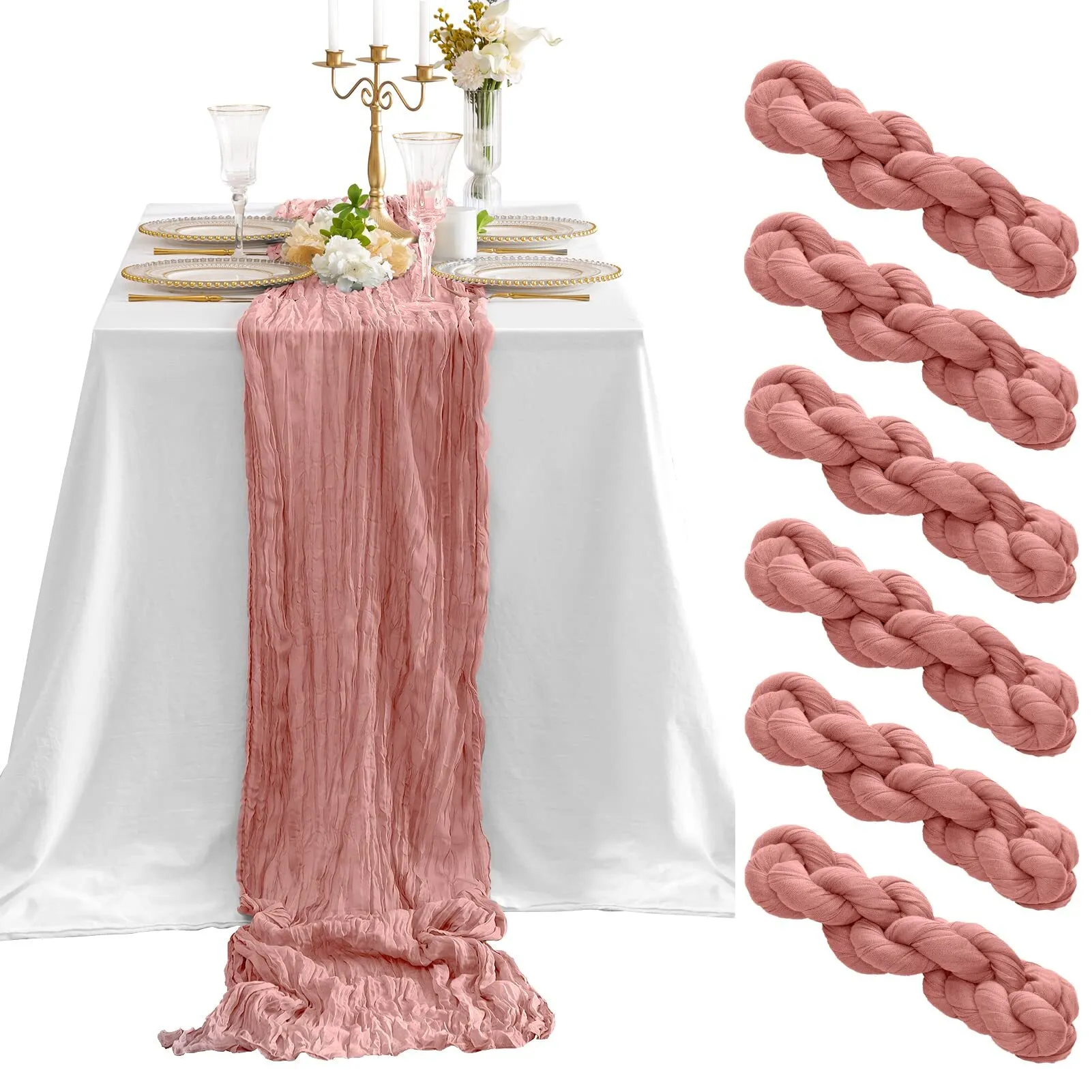 Table Runners Blush Cheesecloth